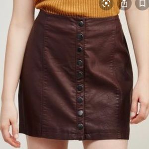 Free People Oh Snap Vegan Leather Skirt